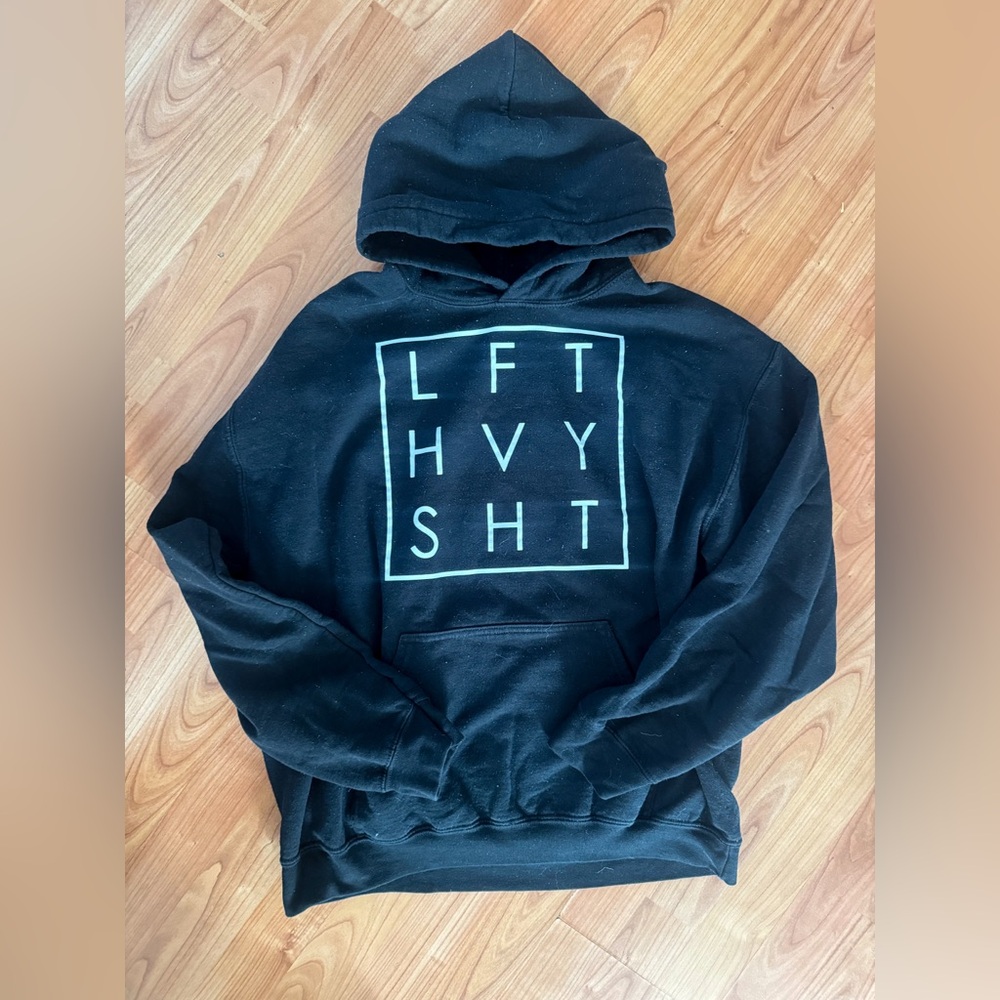 Black weight lifter hoodie. Like new size Large mens